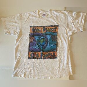 Vintage 90s Planet Earth Shirt Single Stitch Humanity Tee